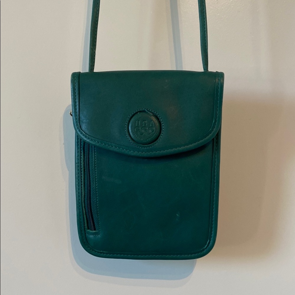 Vintage USA Olympics 100th Anniversary Coach Green Crossbody Bag